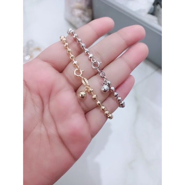 gelang  tangan wanita perak925 asli lapis emas/gelang discoball 1bel/gelang silver925 asli/gelang fashion wanita