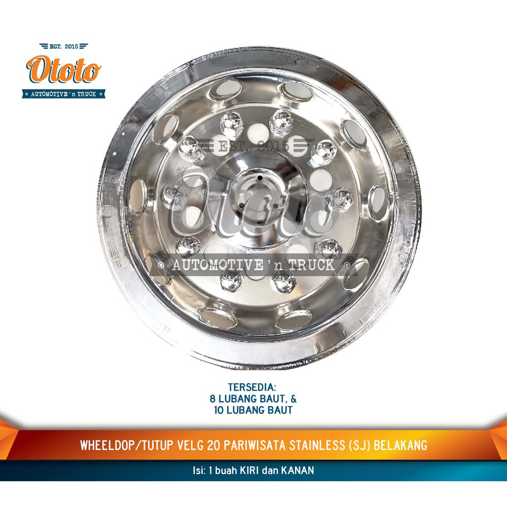 Wheeldop 20 Inch (SJ) BELAKANG Tutup Velg Pariwisata Stainless