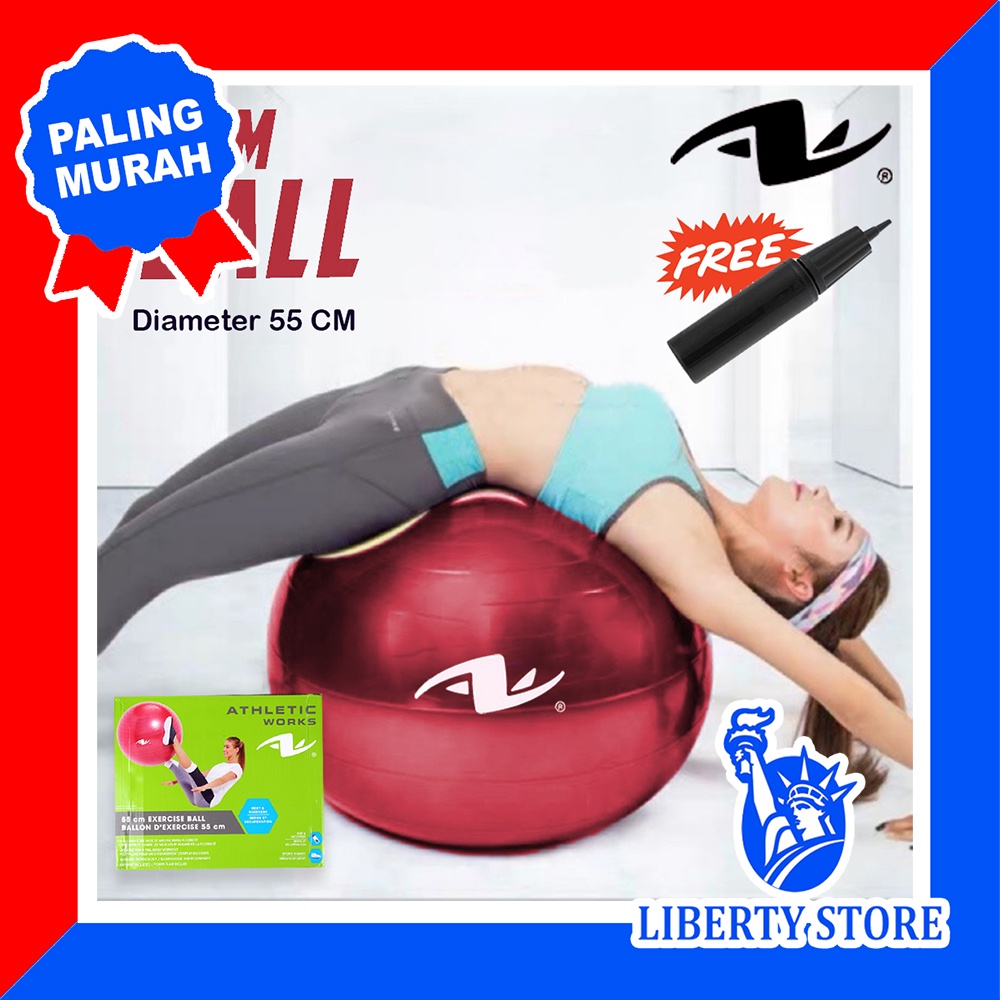 Gym Ball Bola Yoga Senam Fitness ATLETIC WORK  55 cm