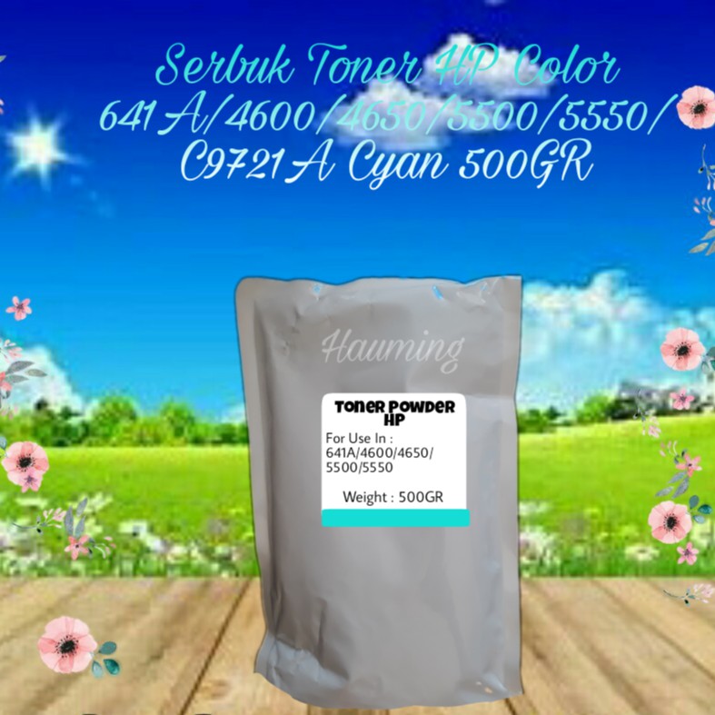 Serbuk Toner HP 641A 4600 4610 4650 4600dtn 4600hdn 4600n 4650dn 4650hdn 4650n C9721A Cyan 500gr