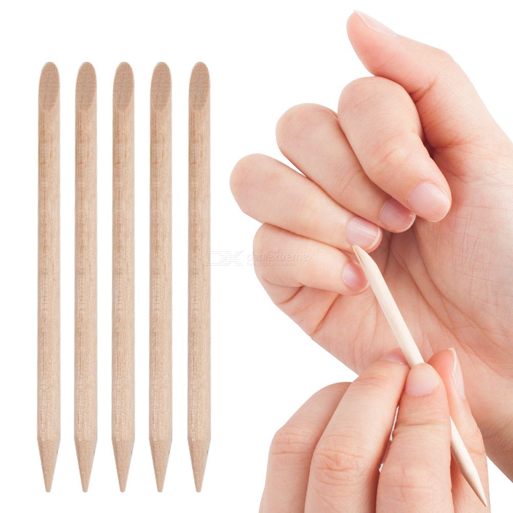 5pcs Wood Stick Pusher Nail Orange WoodStick Nail Art