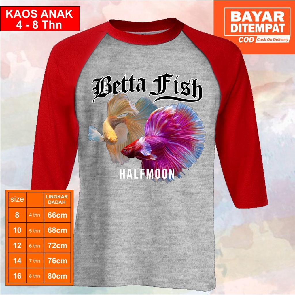SANDISEAN/baju ikan cupang anak laki laki - baju ikan cupang hias anak - baju kaos anak ikan cupang 