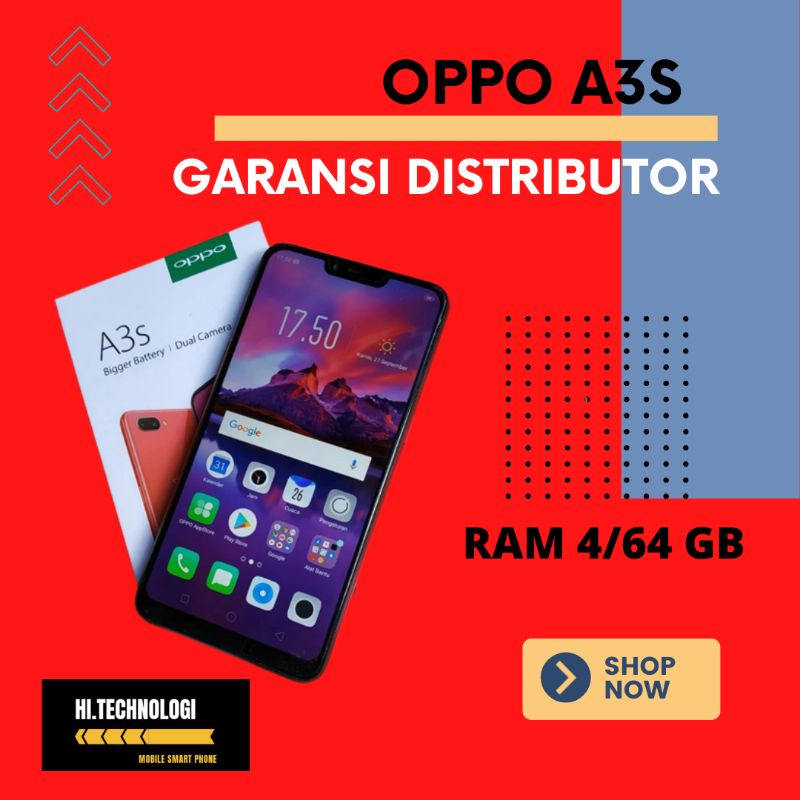 OPPO A3S RAM 4/64GB GARANSI DISTRIBUTOR 1 TAHUN