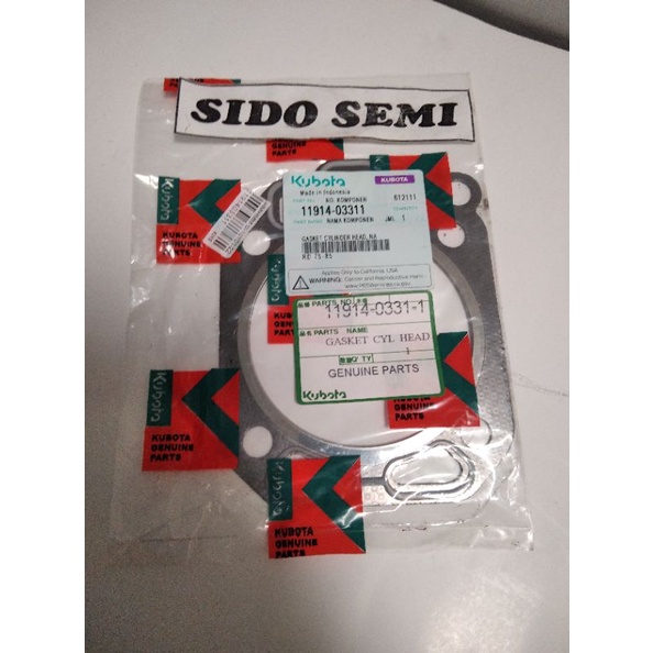 Perpak Kop  RD 85 T Kubota / Gasket Cylinder Head RD85 DI-T Kubota