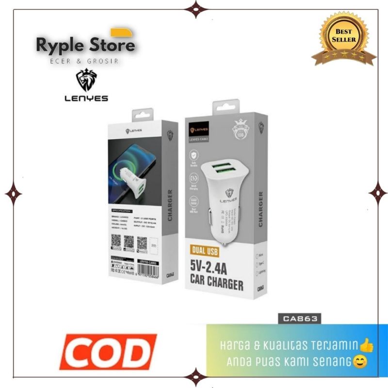 Batok / Casan Mobil Merk Lenyes CA -863 2.4A 2USB