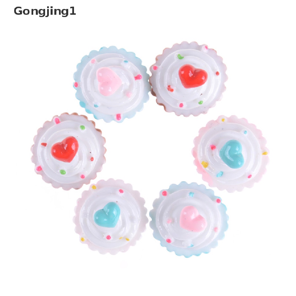 Gongjing1 2Pcs / Set Mainan Miniatur Kue / Makanan Skala 1: 12 Untuk Dekorasi Rumah Boneka Diy