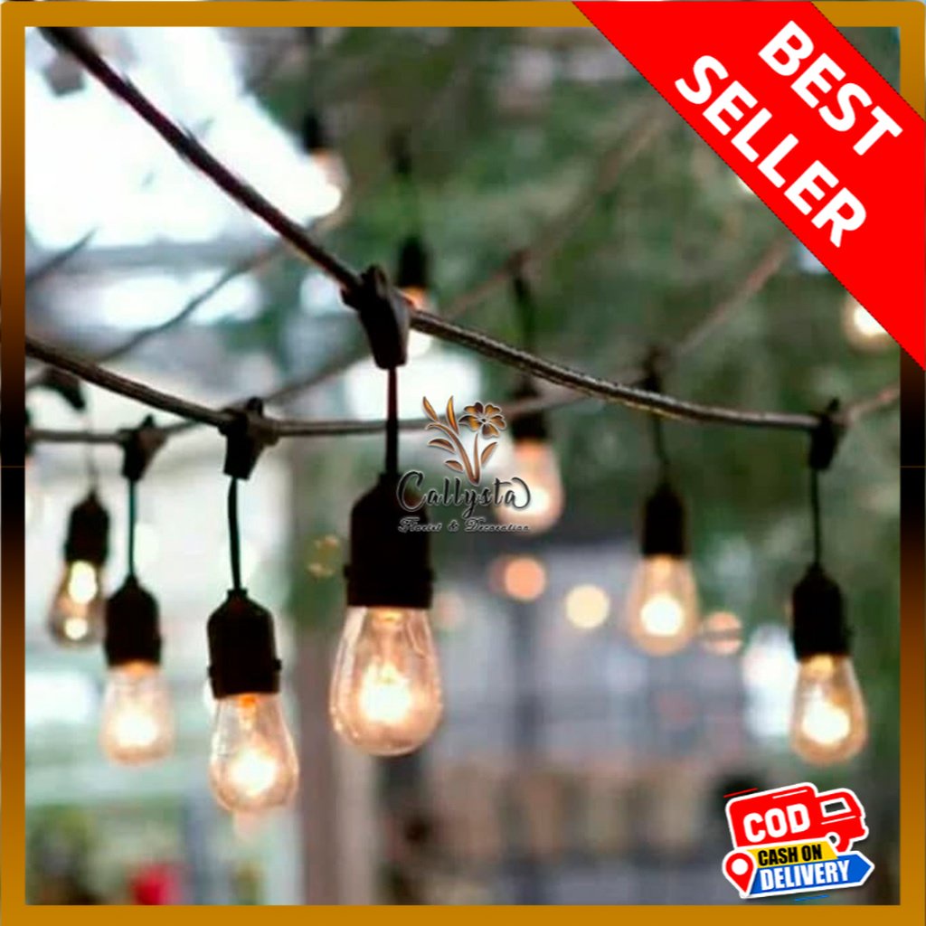 FITTING LAMPU GANTUNG PARAREL 10 METER WATER PROOF UNTUK OUTDOOR  MAUPUN INDOOR /DECORASI CAFE YANG 