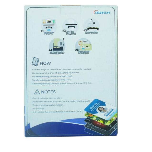 

Keluaran Terbaru..-257 Kertas PVC Bahan ID Card Instan 50 Sheet Merk Amanda