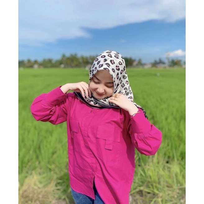 Seyha - Alea Shirt Wanita Kemeja Lengan Panjang Fuschia Blouse Wanita