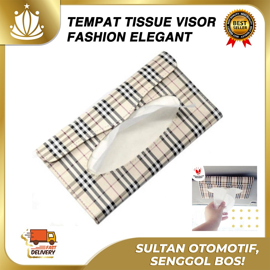 Tempat Tisu Tissue Mobil Premium Burberry / Kotak Tisu Cream Kotak