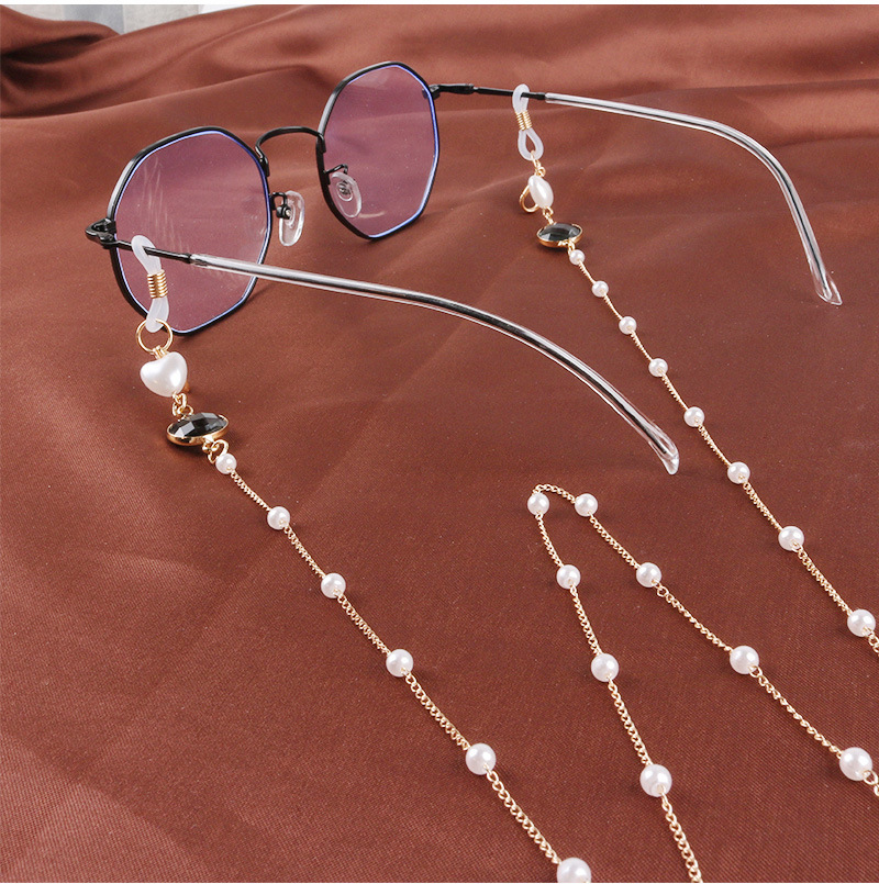 Glasses Chain Hanging Neck Mask Anti-lost Rope Dual-use Gemstone Pearl Mask Lanyard 70cm