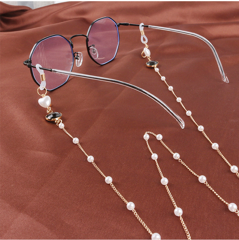 Glasses Chain Hanging Neck Mask Anti-lost Rope Dual-use Gemstone Pearl Mask Lanyard 70cm