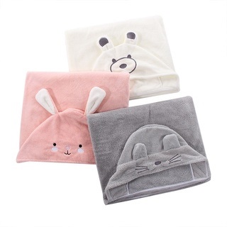 Selimut Hoodie Karakter Lucu Selimut Topi Anak Ukuran 77x120cm Hooded Leisure Blanket Tidur Fleece