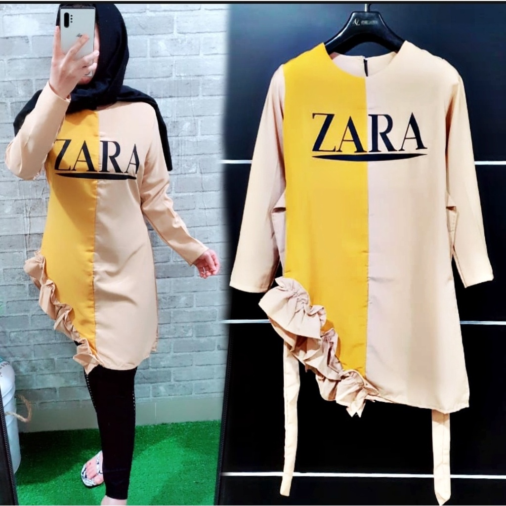 +[HNFK] Tunik Korea Wanita Printing Lengan Panjang / Tunik Modern / Tunik Gamis Wanita