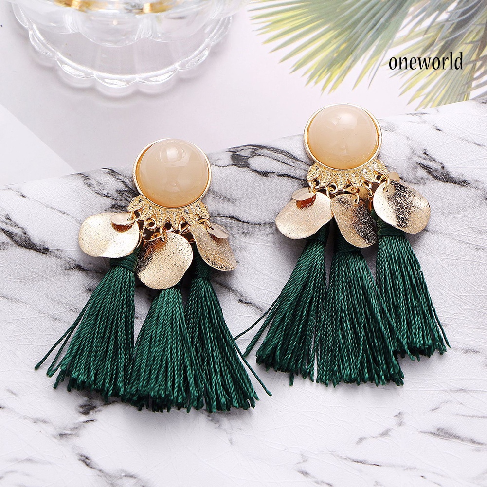 OW@ Bohemian Women Tassel Dangle Drop Ear Stud Statement Party Earrings Jewelry