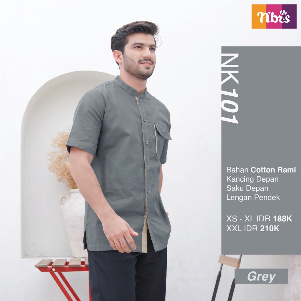 Nibras Koko NK 101 Bahan Cotton Rami Atasan Koko Pria Casual Modern