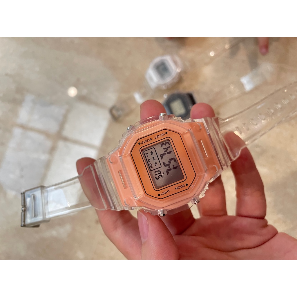 JAM TANGAN OLAHRAGA DIGITAL SPORT UNISEX TRANSPARAN