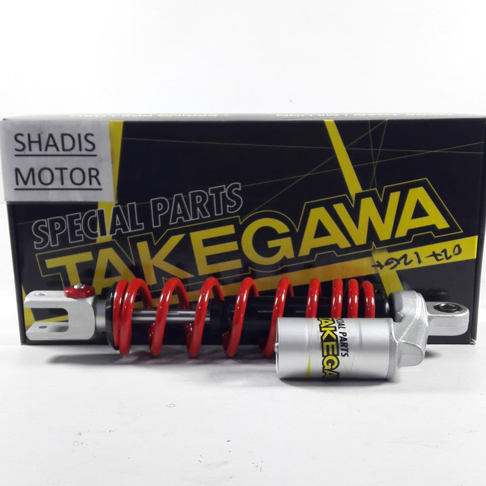 Skok Belakang Motor Merk Takegawa Matic MIT Ukuran 330 mm Tabung Motor Vario 125 Warna Merah Tabung 