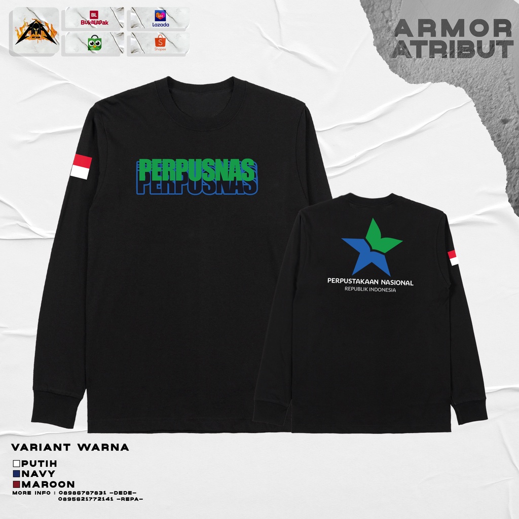 Kaos baju perpusnas indonesia LS - Armor Atribut