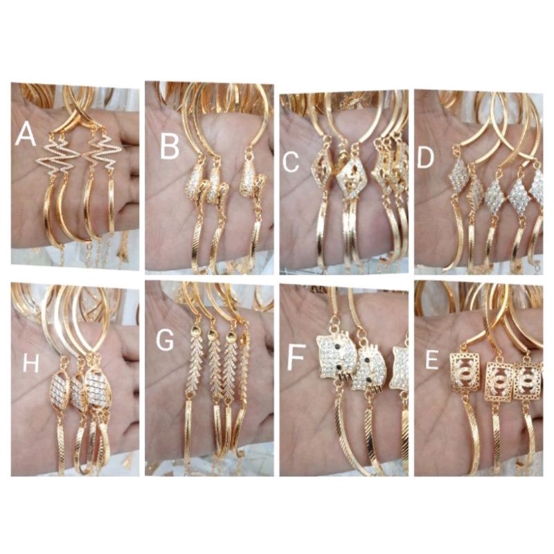 Gelang xuping wanita lapis emas dgn mata zircon