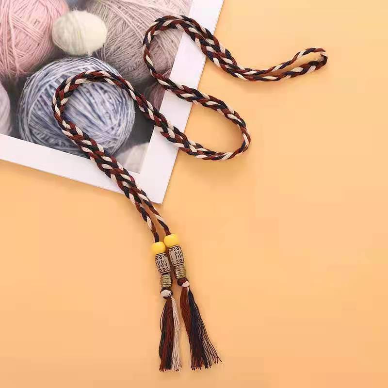 Ikat Pinggang Wanita Pu Bohemian Kepang Rumbai Import