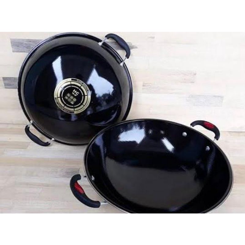 HC wajan enamel 34 cm / wok pan 34cm