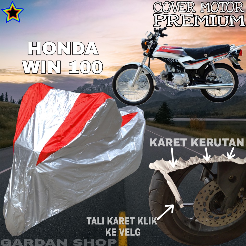 Sarung Motor HONDA WIN 100 Silver MERAH Body Cover Penutup Motor Honda Win 100 PREMIUM