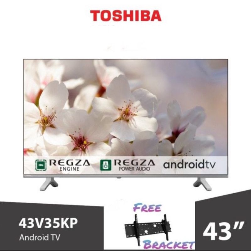 TOSHIBA LED 43 Inch 43V35KP Android TV Frameless 43V35 Free Bracket