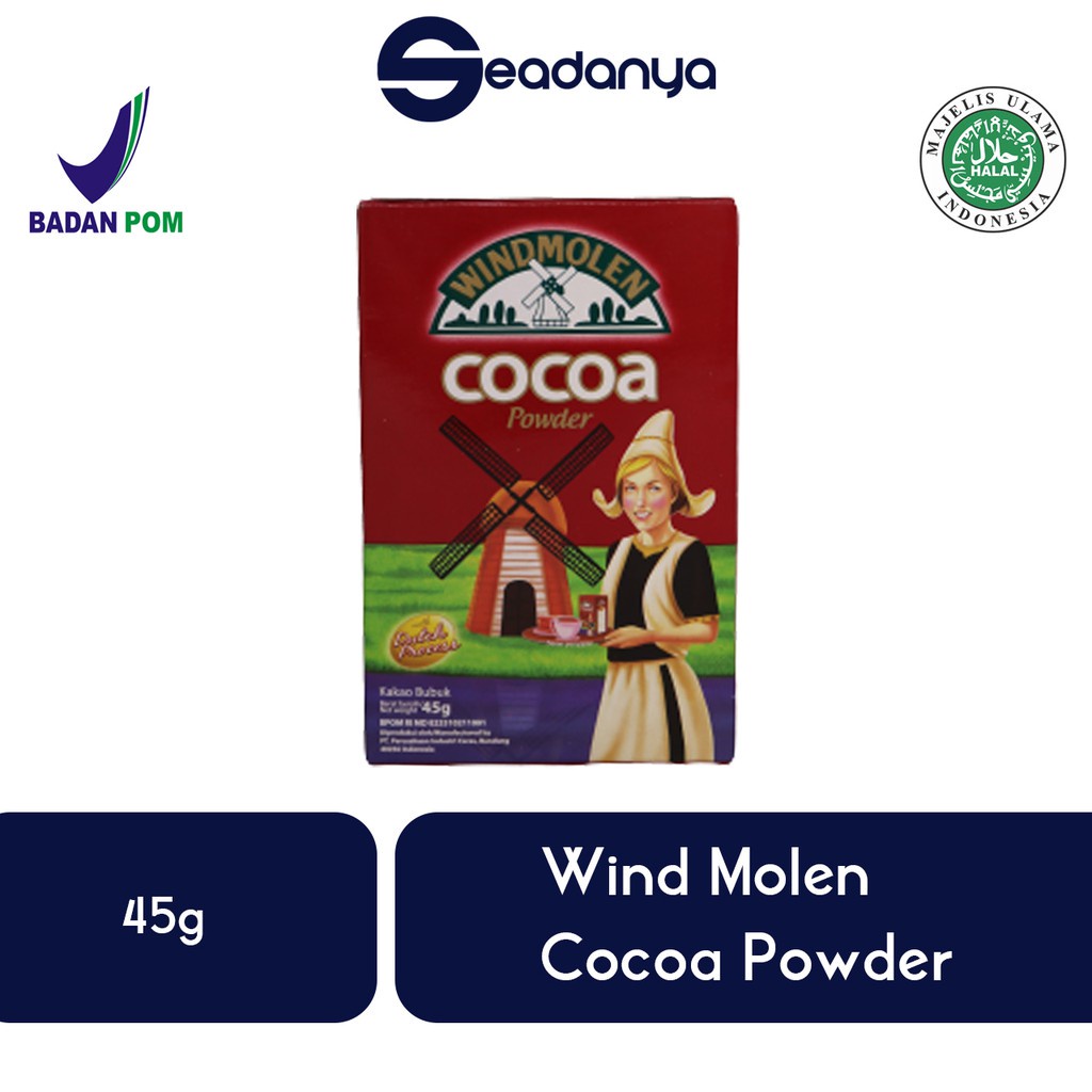 

Windmolen Cocoa Powder 45g - Cokelat Bubuk - Coklat Tabur - Topping Chocolate Halal MUI & BPOM