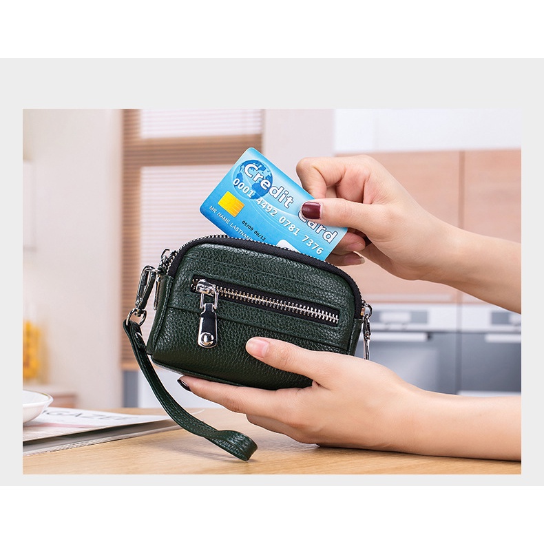 BTSO -  (( BAYAR Di TEMPAT )) NEW ARRIVAL !! Dompet Koin Mini Wanita Baru 2021 Tas Tangan DOmpet untuk Uang coin DOmpet untuk Kartu Dompet Clutch Tas Bahan Kulit Jeruk Tebal IMPORT