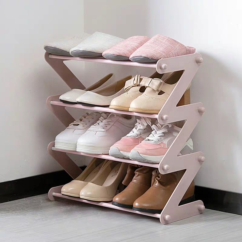 Rak Sepatu 4 Susun Rak Sepatu Sandal Holder Mudah Bongkar Pasang Rak Buku Serbaguna Storage