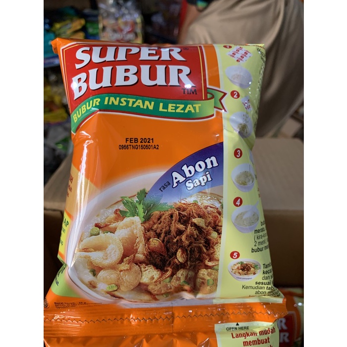 

sa2011aa Super Bubur Abon Sapi Renceng Isi 6 Pcs X 49 Gram Bubur Instan Xa20X1