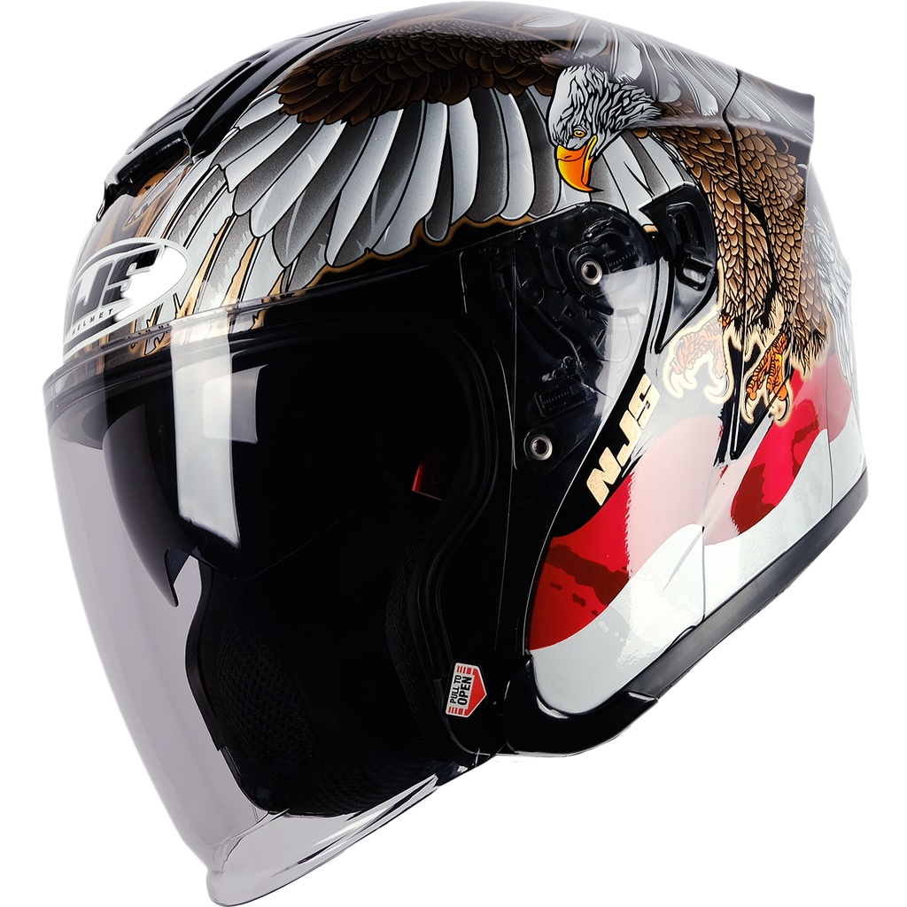 NJS KAIROZ DV Garuda Hitam Gloss - Helm Half face-2