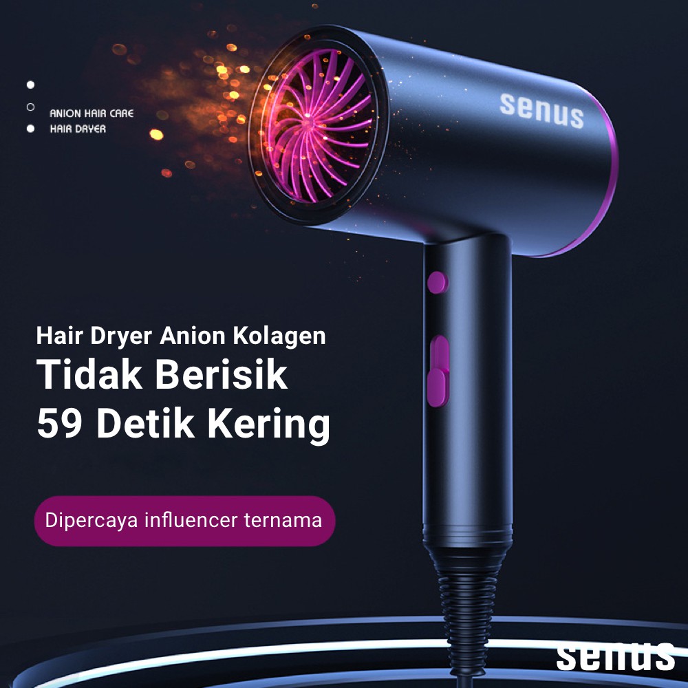 Senus Hair Dryer Pengering Rambut Anion Salon Haircare Hot Wind Ionik 850w Termurah Daya Tinggi Shopee Indonesia