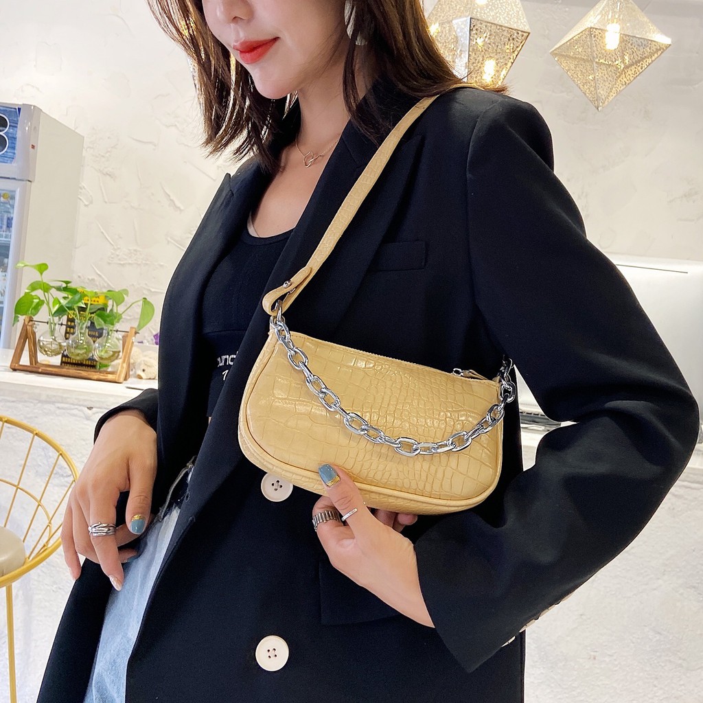 Tas Selempang Fashion Wanita Croco Kekinian Mini 3 Tali Model Terbaru - Shoulder Bag Wanita Import Terbaru - Tas Batam Import - Tas Fashion Kekinian SL46