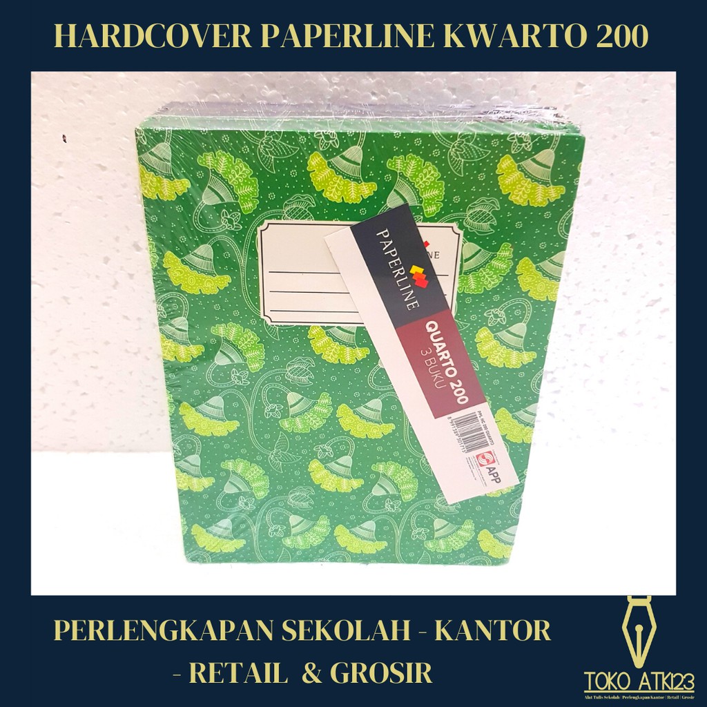 Buku Hardcover Quarto / Kwarto Merk Paperline Isi 200 Lembar