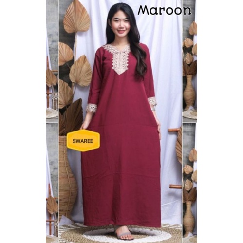 Daster Menyusui Arab Baju Hamil Daster Renda Kekinian Panjang Polos