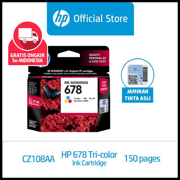 Tinta Printer Hp Original 678 Tri-Color / Deskjet 1515 2515 2545 2645