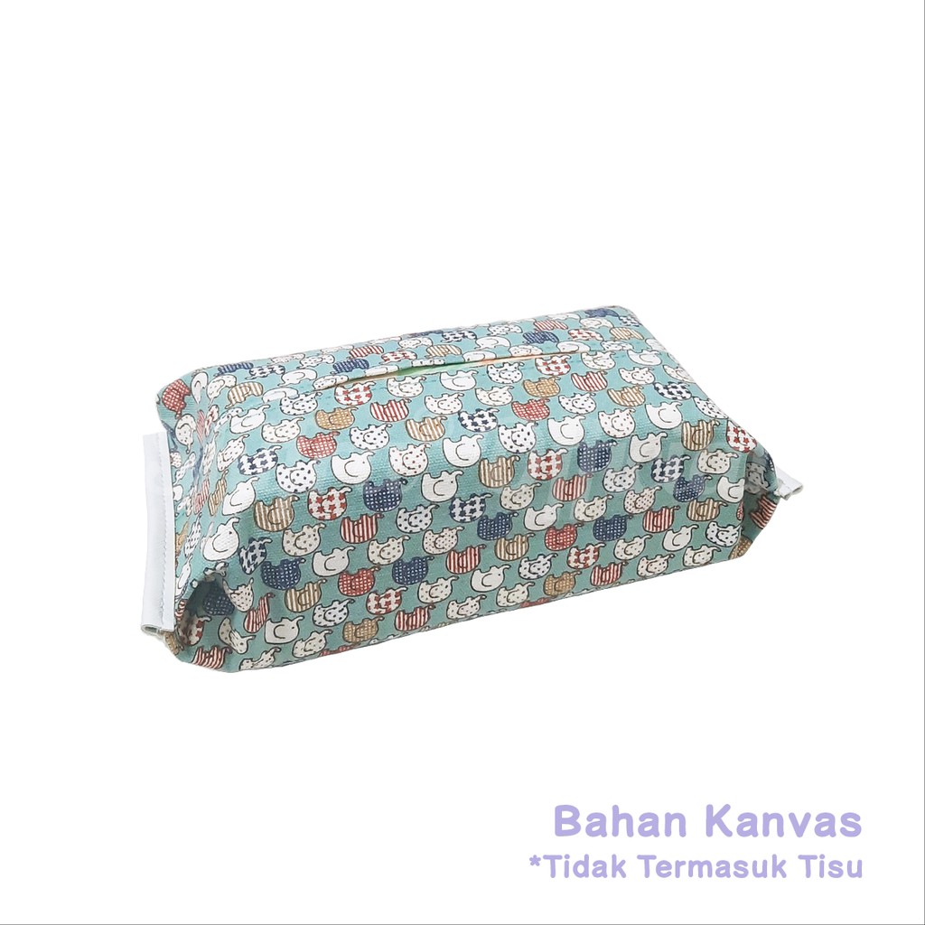 Shifra Tempat Tisu Kotak Tisu Pouch Tissue Kanvas Pattern Daun Cat Bintang