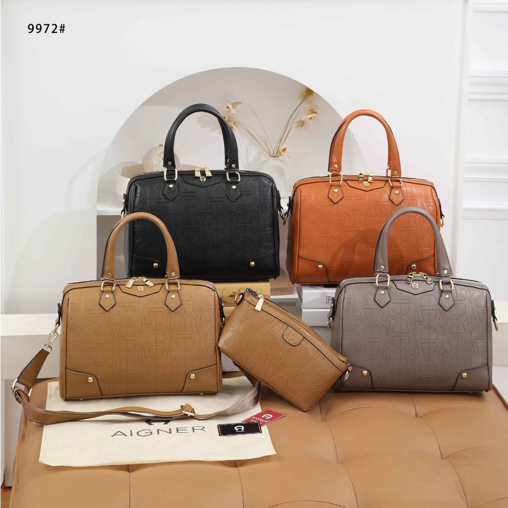 AG Leather Embossed Speedy Bag 9972