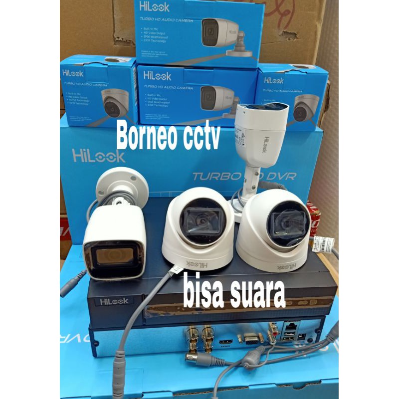 Paket cctv hilook 4ch2mp lenggkap hardisk 500gb SUARA