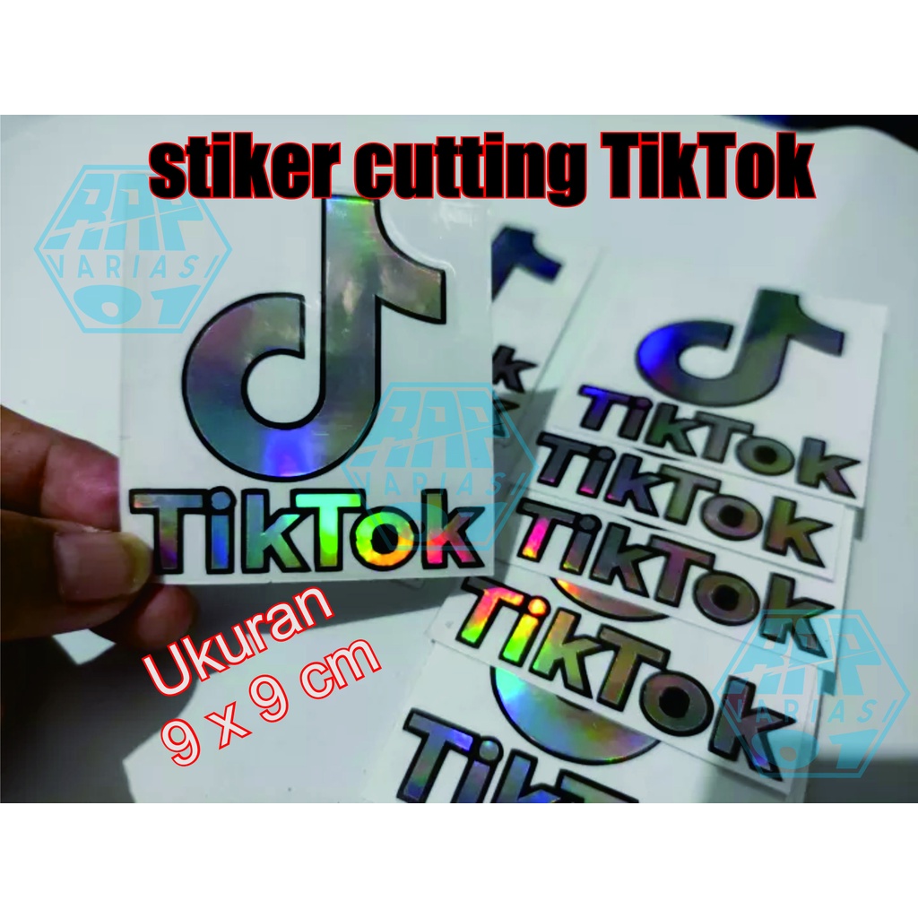 stiker TikTok viral!!stiker Cutting Logo TikTok,sttiker motor,mobil,laptop