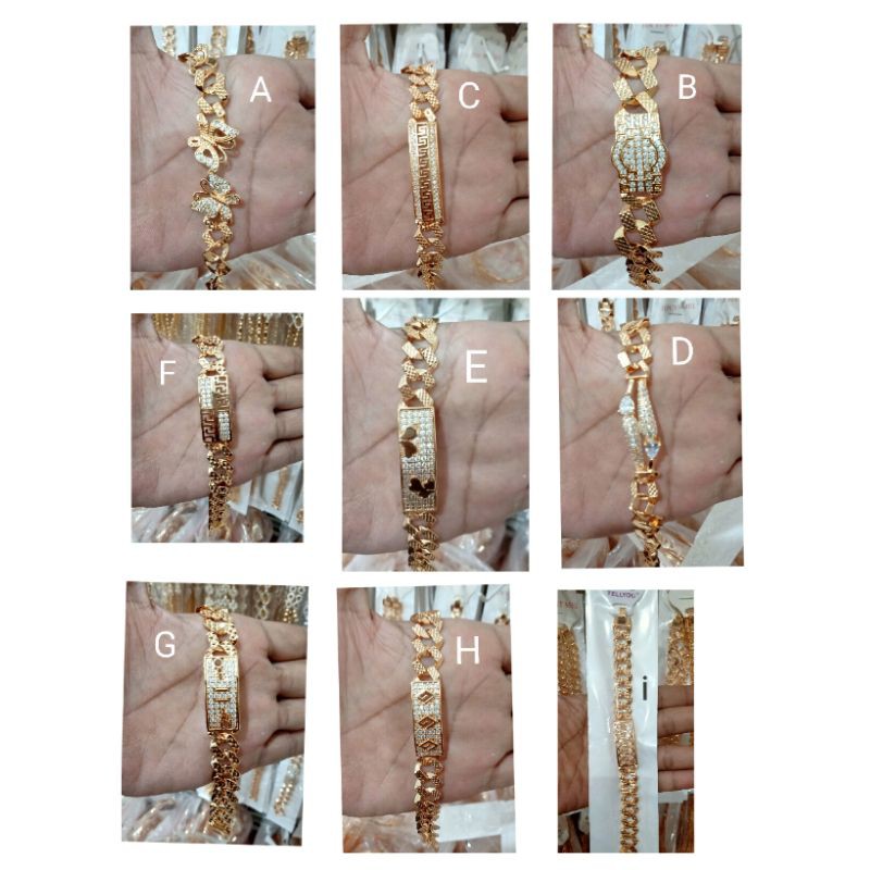 RAL43. Gelang xuping wanita lapis emas dgn mata zircon