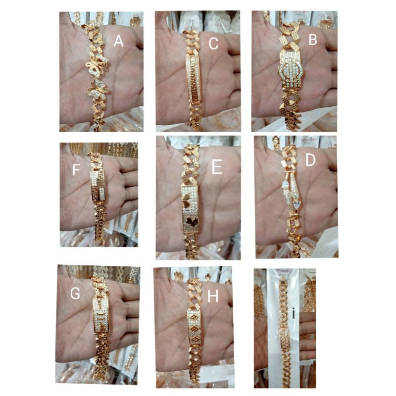 RAL43. Gelang xuping wanita lapis emas dgn mata zircon