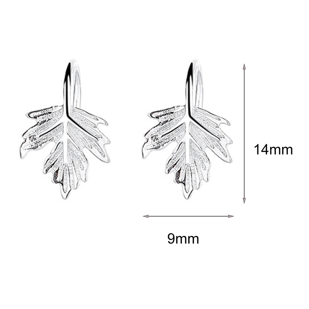 Hu Hu Hu Hu Hu Alat Bantu Pasang Kacamata♡ 1 Pasang Anting Klip Telinga Bentuk Daun Maple Artistik Bahan Tembaga Untuk Hadiah