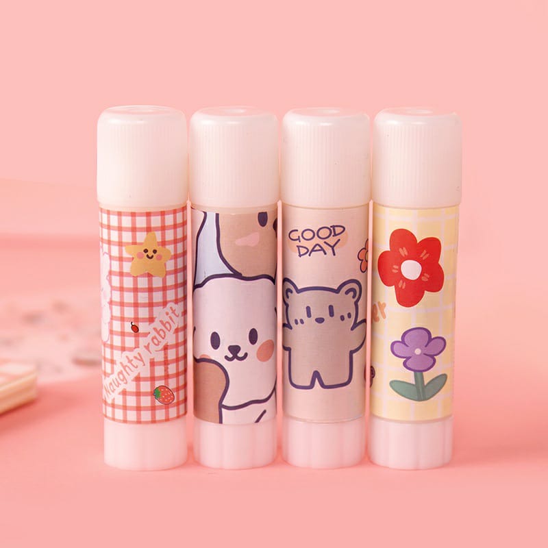 Lem Stick Anak Cewek Bear Unicorn Lucu Kertas Sekolah Alat Tulis Glue Stick