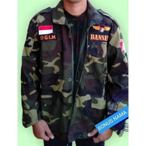 JAKET BANSER BOLAK BALIK doreng nato BONUS NAMA