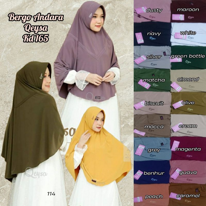TERLARIS // BERGO ANDHARA BY QESYA HIJAB Bahan Jersy Stella