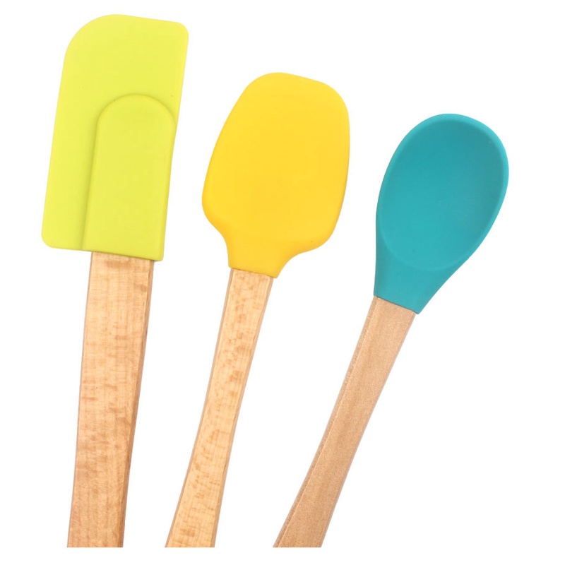 Spatula Set 5 in 1 FREE BOX Silicone Spatula Kayu Silicone 5 in 1 dengan Box Spatula Sutil Sodet Memasak Satu Set TERMURAH TERLARIS