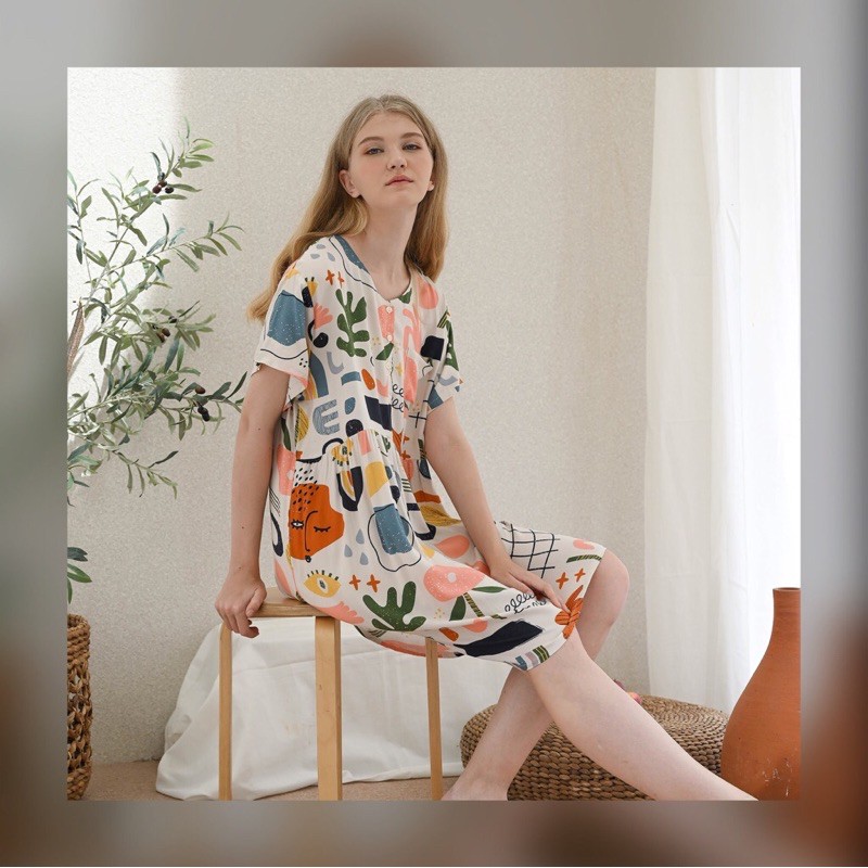 Julia Nightdress - Piyama / Daster Rayon Premium by RAHA Sleepwear-8